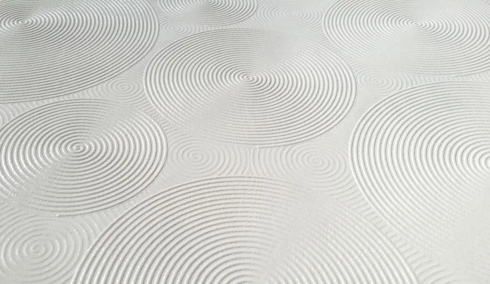 Carta da parati 3D cerchi colore bianco da tinteggiare